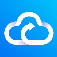 A minimalist white cloud icon symbolizing automatic data backup and synchronization on a blue gradient background.